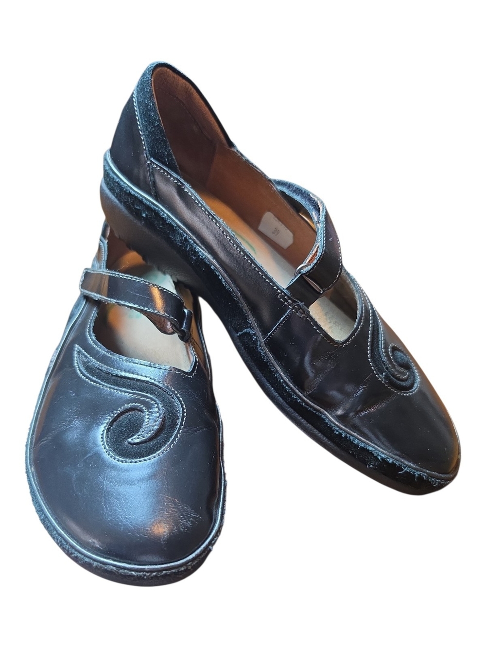 NAOT | Black Leather Mary Jane Comfort Shoes Handcrafted Israel | EU 39 US L8